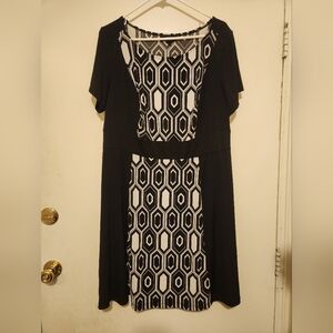 AGB Black And White Work Wear Dress